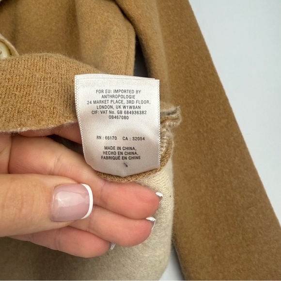 Anthropologie HWR Monogram Women’s M Camel Wool Cropped Jacket - Picture 8 of 8